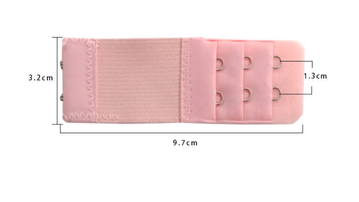 2 stuks verstelbare elastische bh-verlengband haaksluiting expander bh-verlenger 3 rijen 2 haken riemgesp ondergoed accessoires: Roze 2