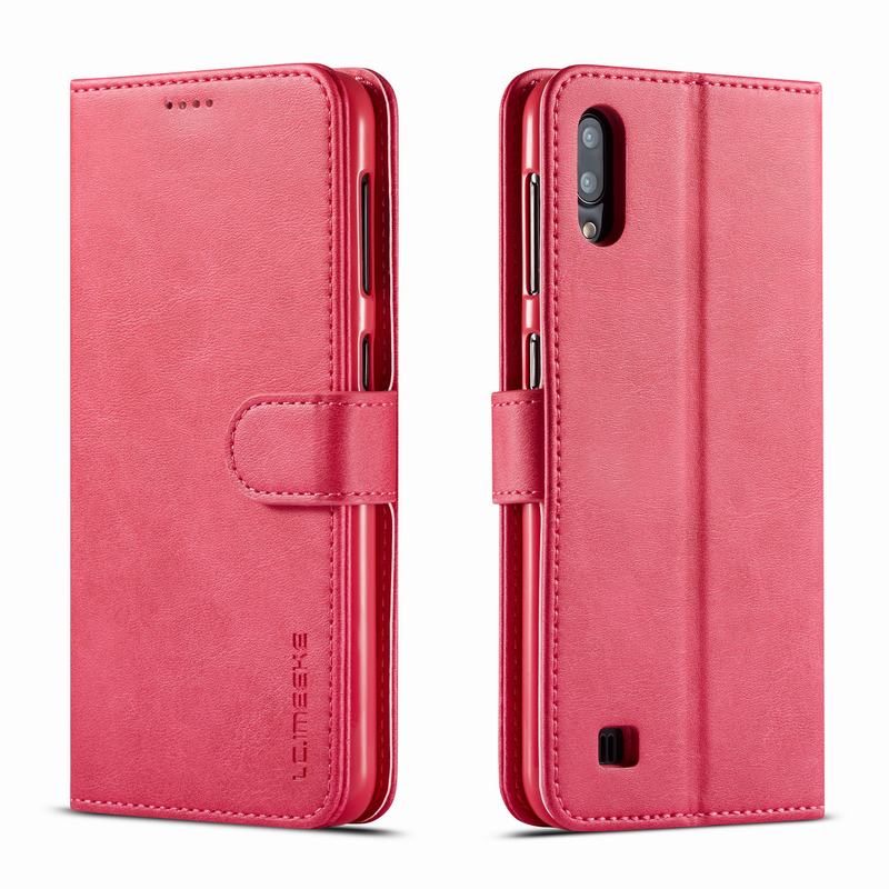 Abdeckung Fall Für Samsung Galaxy A10 EINE 10 Luxus Brieftasche Leder Phone Cases Für Samsung A 10 Coque flip Brieftasche Abdeckung: Rose Red