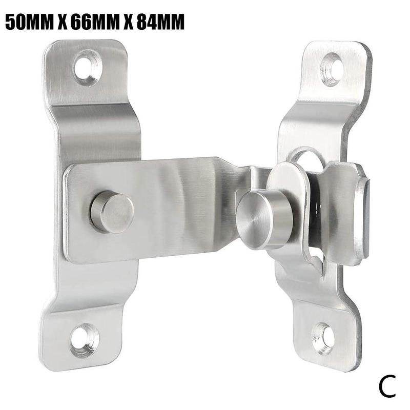 0 Degree Right Angle Door Latch Hasp Bending Latch Barrel Bolt with Screws for Doors Buckle Bolt Sliding Lock: C