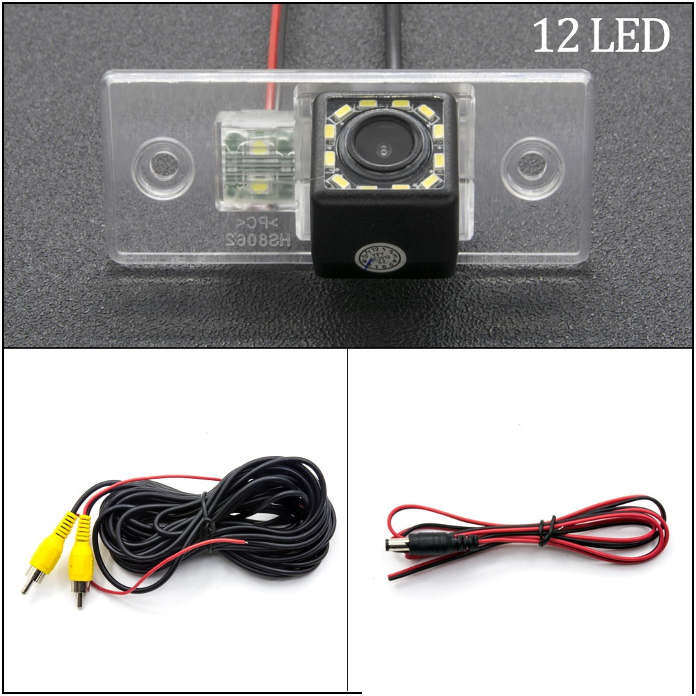 Vehicle Rear View Camera For Skoda Fabia MK1 MK2 2000 2001 2002 2003 2004 2005 2006 2007 Car Monitor: 12 LED Camera