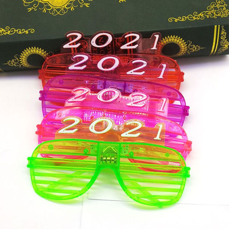 Adult Kids LED Light Up Glasses Frame Flashing Shutter Shades Eyeglasses Luminous Year Neon Party Supplies Prop