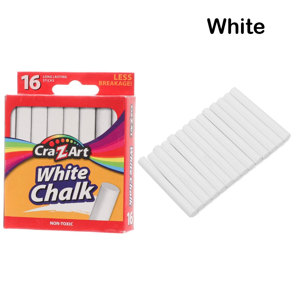 1/2 caixas de cores misturadas giz crianças desenho graffiti quadro negro estacionário escola suprimentos solúvel em água poeira-livre giz marcador caneta: 16pcs-1box white