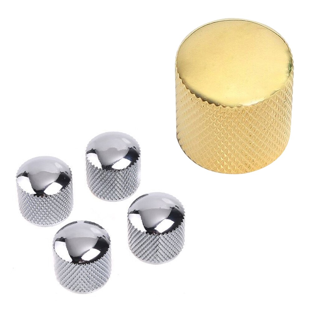 4x Guitar e Control Knobs for Fender Tele Replacement, Silver: Default Title