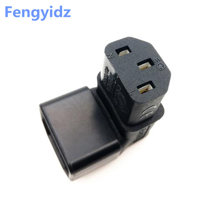 Right Angled IEC Convert Adapter, Down Angled IEC 320 C14 to C13 for TV Wall C13 TO C14 #WPT604