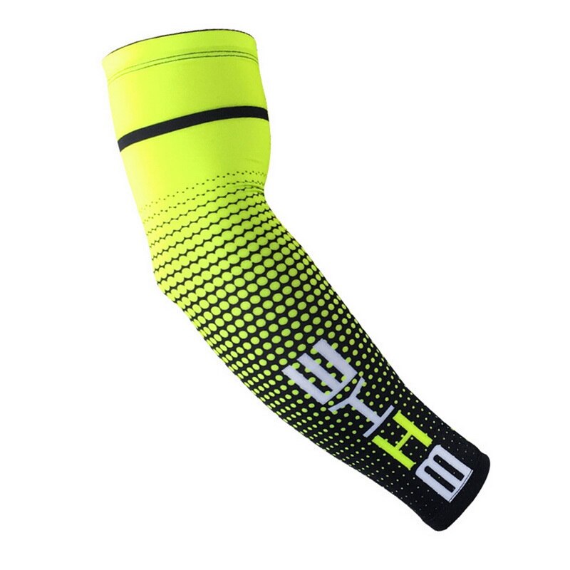 1Pcs Cool Mannen Sport Fietsen Running Fiets Uv Zon Manchet Cover Beschermende Arm Mouw Fiets Arm Warmers Mouwen: Green / M