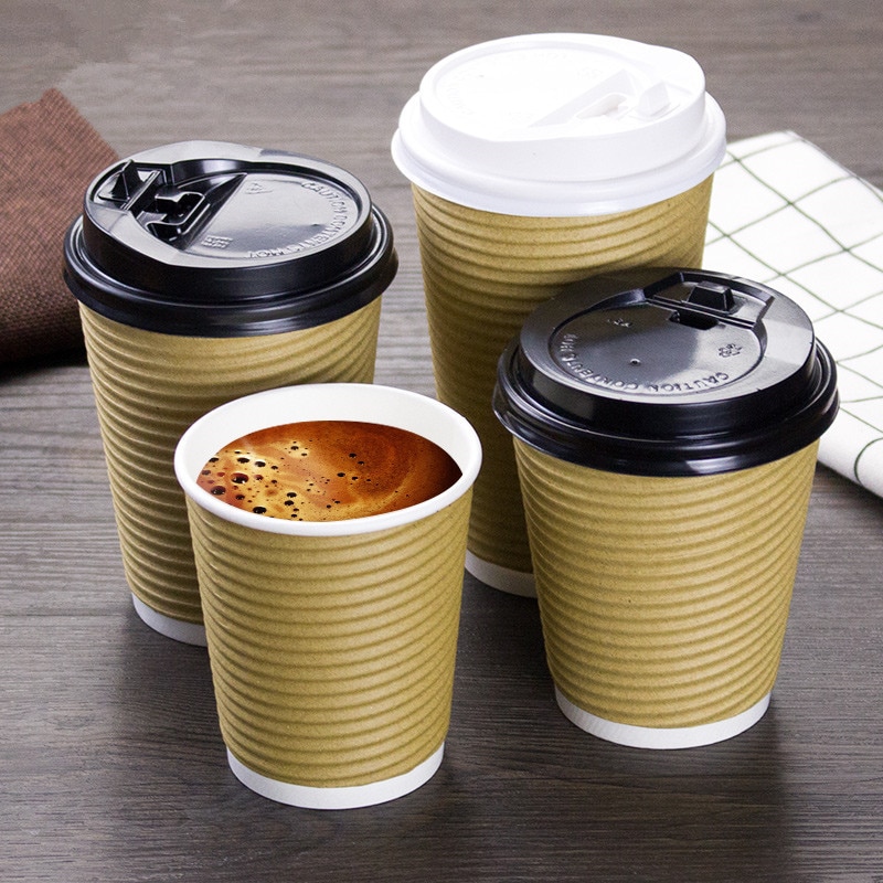 50pcs 8oz/12oz/14oz/16oz Kraft papaer paper cup disposable coffee cup birthday party favors milk tea juice cold dirnk cups