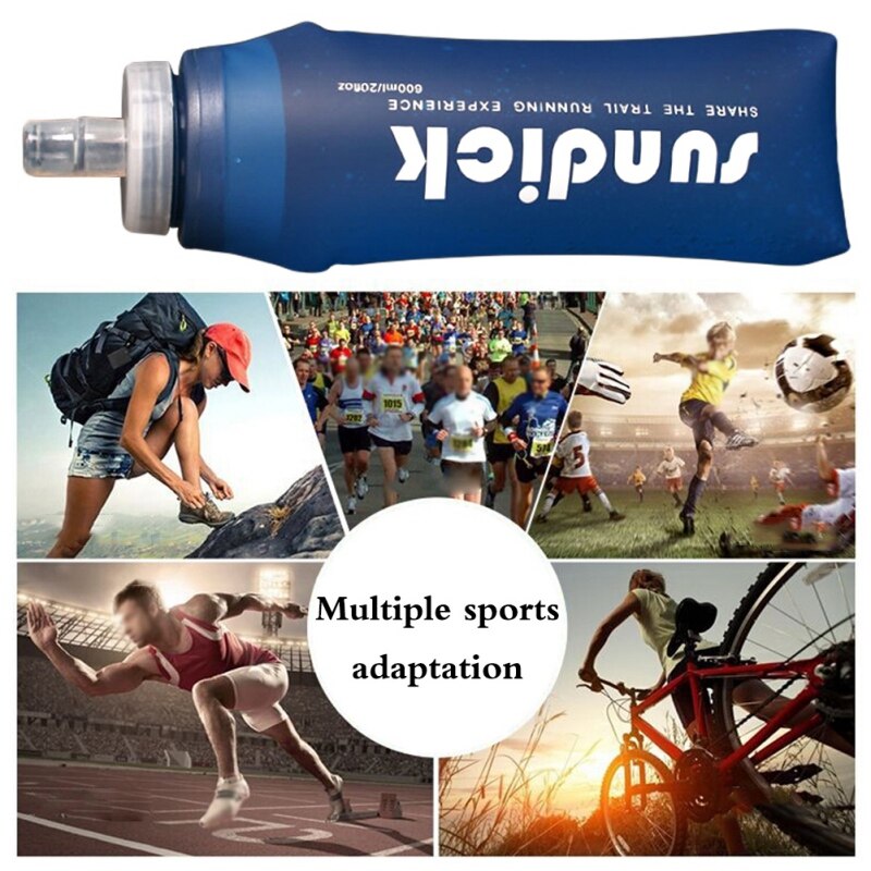 600ml bløde flasker vandtaske vandflaske sport løb hydration pack tpu sammenklappelige sammenfoldelige kedel talje tasker