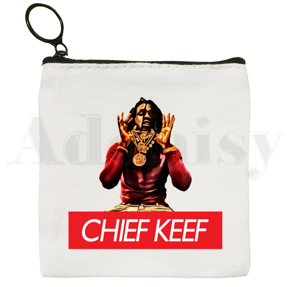 Chief Keef Hip Hop Canvas Bag Pure White Bag, Zipper Bag Coin Bag Coin Bag Clutch Bag: C