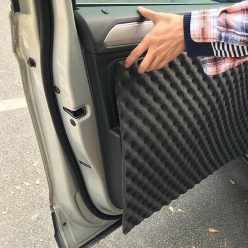 Alfombrilla amortiguadora de sonido para coche, 50x80cm, 18mm de grosor, aislamiento del capó, pegatina de algodón de espuma térmica para motor