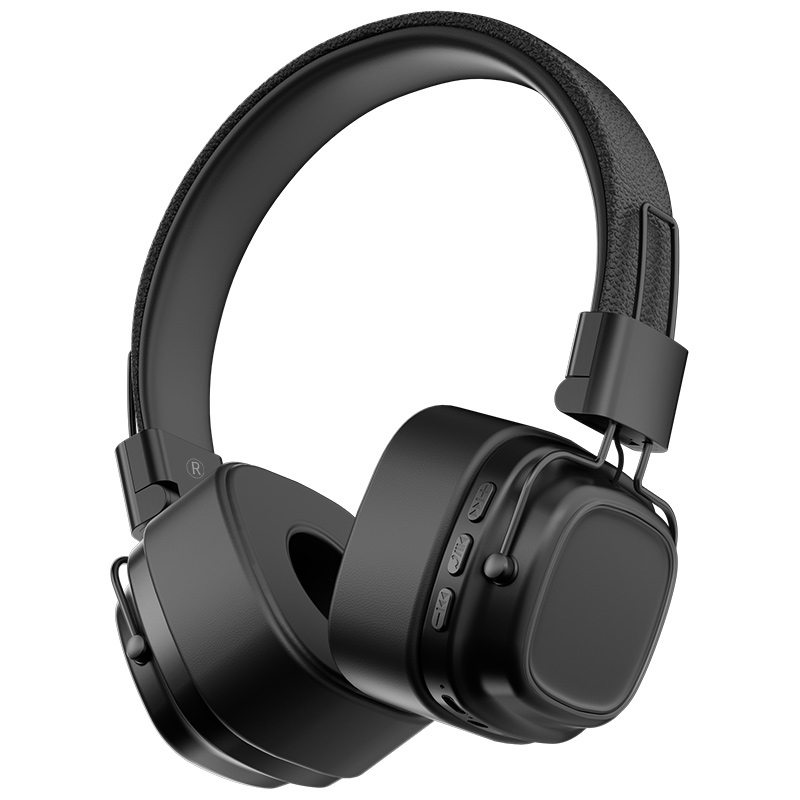STTKGZD Head-mounted Headphones Wireless Bluetooth Earphones With Mic Headset Noise Cancelling Fone Gamer Stereo Sounds: black