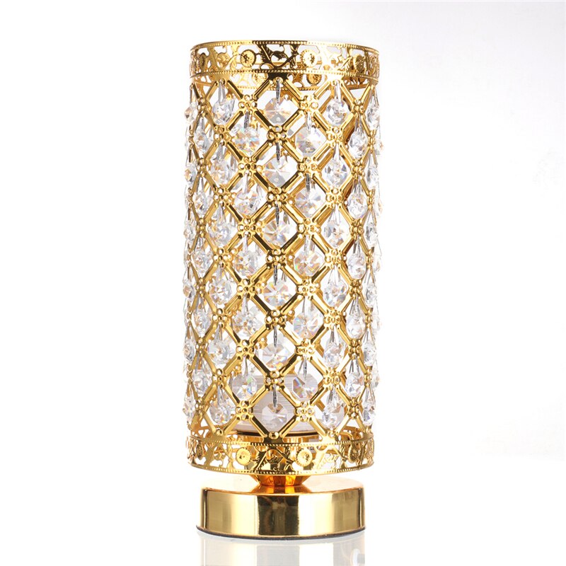 Modern LED Crystal Desk Table Lamp E27 Adjustable Bedside Nightstand Light Home Decoration Indoor Lighting: Gold