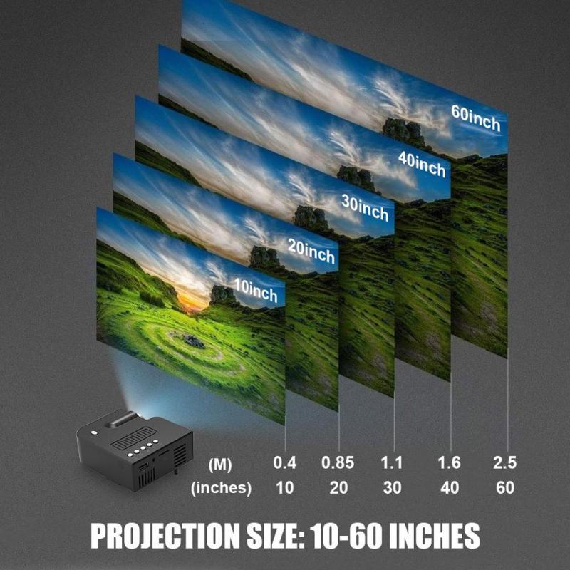 Mini Portable Video Projector LED WiFi Projector UC28C 16.7M Video Home Cinema Movie Game Cinema Office Video Projector