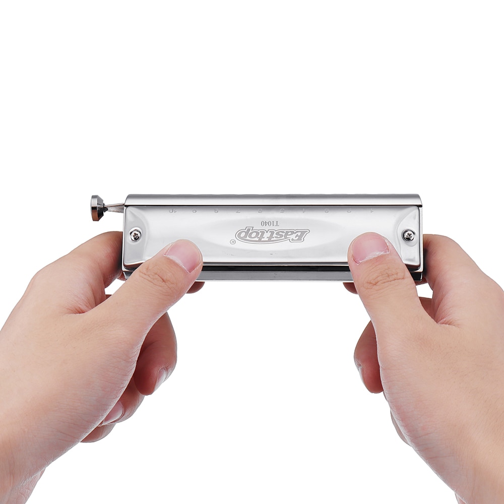 Easttop 10 otworów 40 tonów zaawansowana harmonijka chromatyczna T10-40 z pudełkiem i ściereczka robić wycierania na prezent