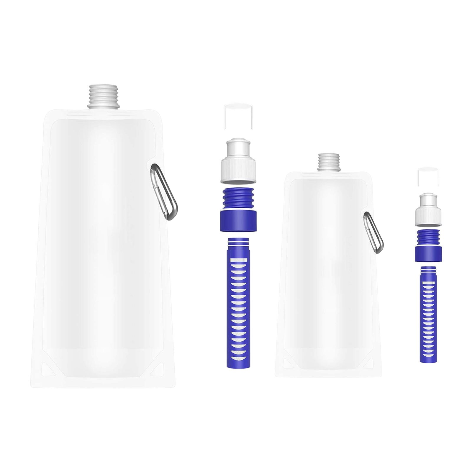 480/1000Ml Inklapbare Water Filter Fles Met Water Filter Stro Bpa Gratis Outdoor Gefilterd Water Bag Voor Camping fietsen