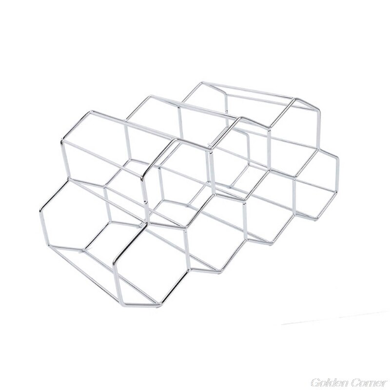 Modern Metal Honeycomb Wine Rack Wine Bottle Storage Beehive Tabletop Wine Rack Hexagon 9 Bottle Wine N23 20