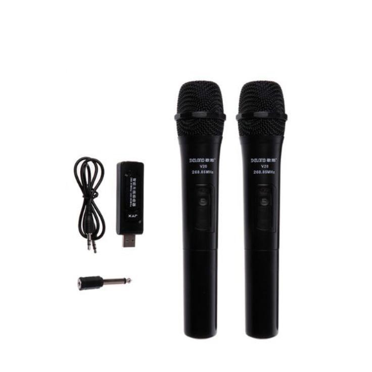 Beesclover uhf usb 3.5mm 6.35mm trådløs mikrofon megafon håndholdt mikrofon med modtager til karaoke tale højttaler  r57