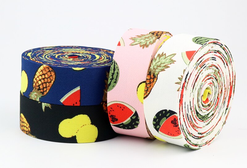 Sisi crafts tape 10 25 40mm frugtbånd vandmelon ananas print stof chiffon bias lagdeling gør det selv hår sløjfe krave trim bånd