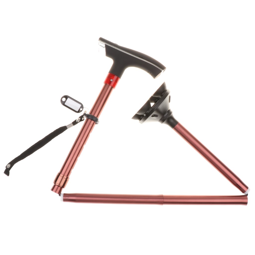 Bastón plegable para caminar ligero con luz LED y alarma para caminar