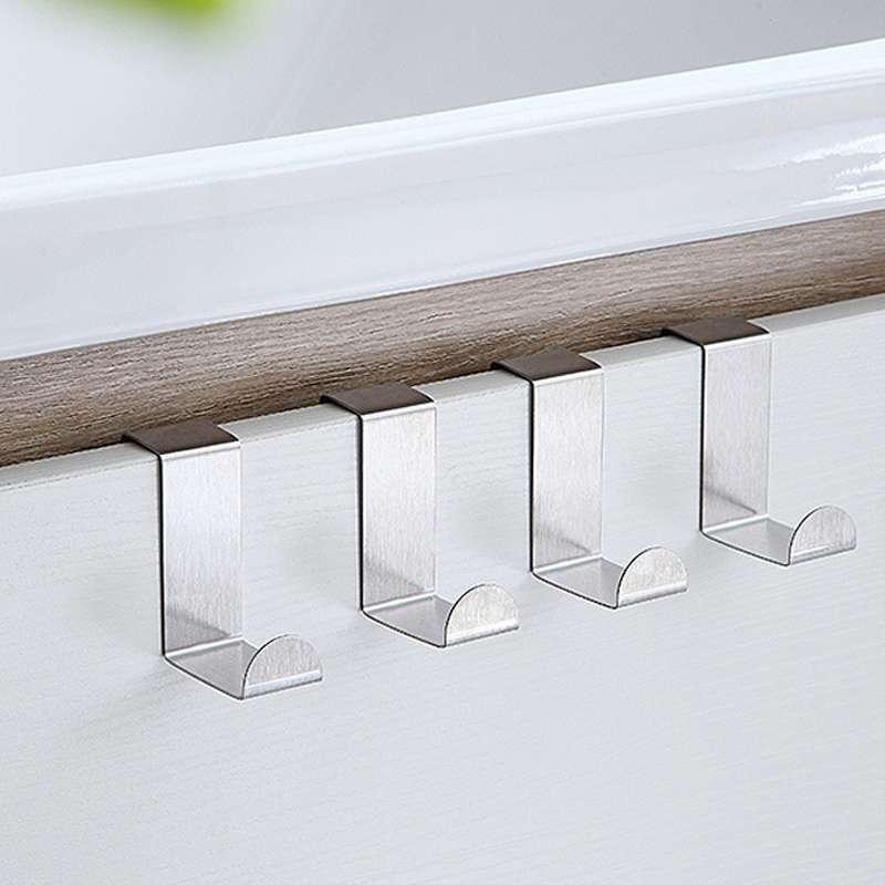 Z-förmiger Badezimmerschrank-Türhaken, Edelstahl-Tür-Rückaufhänger, Schlüsselanhänger, Kleiderhaken, Zuhause, Küchenzubehör, Organizer-Werkzeug