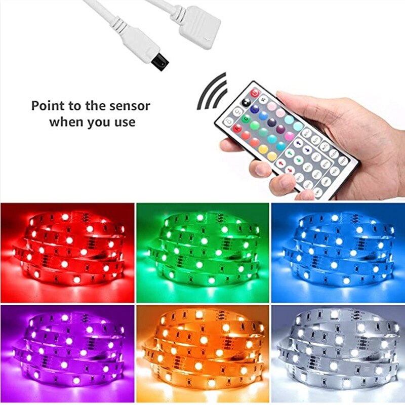 10M LED listwa oświetleniowa RGB 3528 600LED wodoodporne elastyczne światło listwa oświetleniowa z 44 kluczowym pilotem do sypialni boże narodzenie