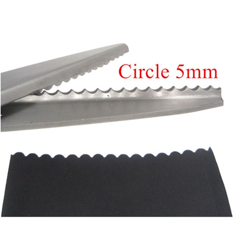 Professionele Zig Zag Snijden Schaar Tailor Shear Pinking Kleermakerij Schaar Naaien Lederen Craft Stof Snijden Kledingstuk Diy: 5mm circle