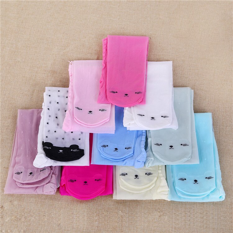 Summer Girls Tights Cartoon Cat Pantyhose Tight For Girls Children School Dance Stockings Teenager Tights Breathable Clothing