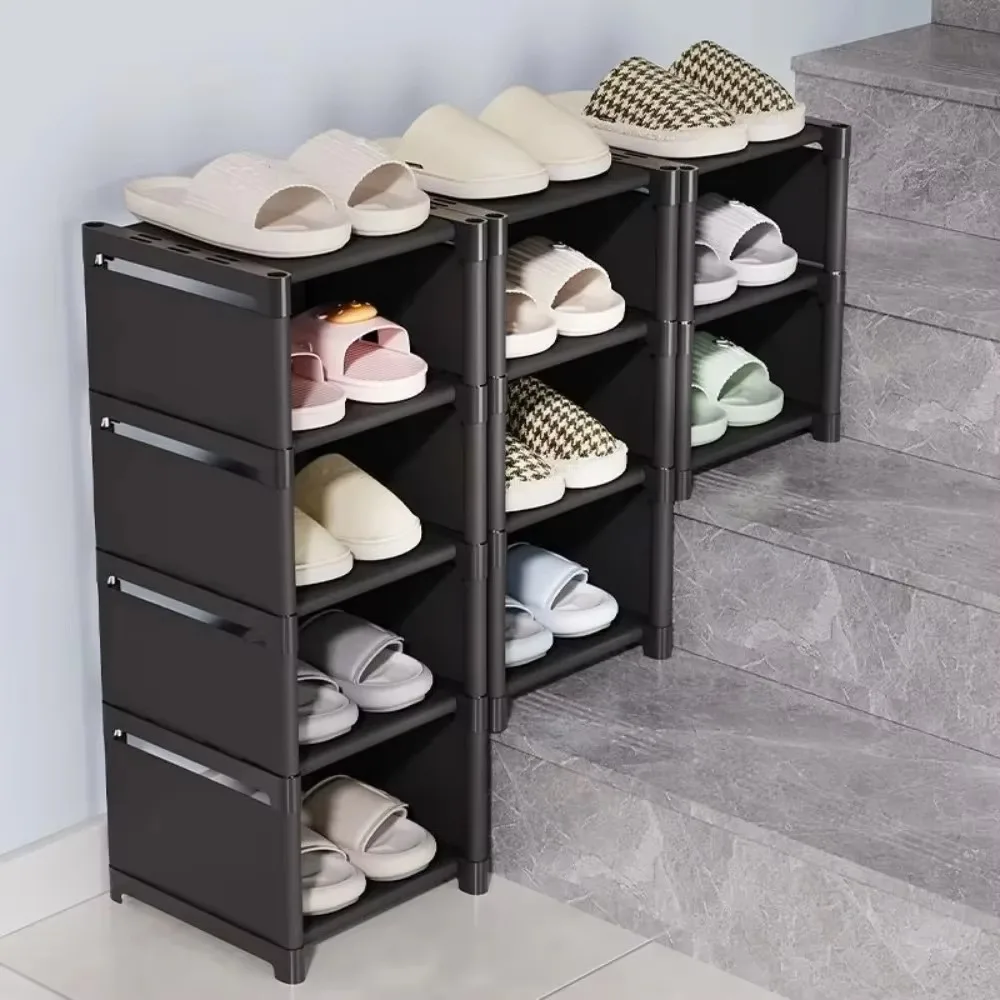 Entrance Shoe Rack Multiple Layers Stackable Footwear Organizer Rack Space Saving Wall Corner Shoe Cabinets Simple Shoes Shelf