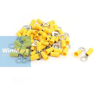50 Pcs RV5.5-6 Insulated Ring Terminal Cable Lug AWG 12-10 Wire Yellow
