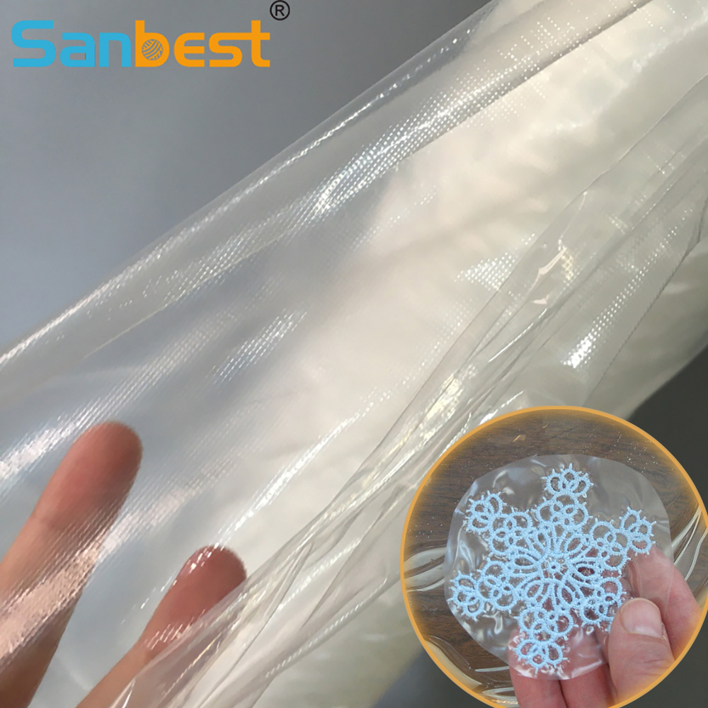 Sanbest 40um Water Soluble Film Wash Away Cold Water Solute Embroidery Backing Embroidery Stabilizer Topping Sewing Film FL00032