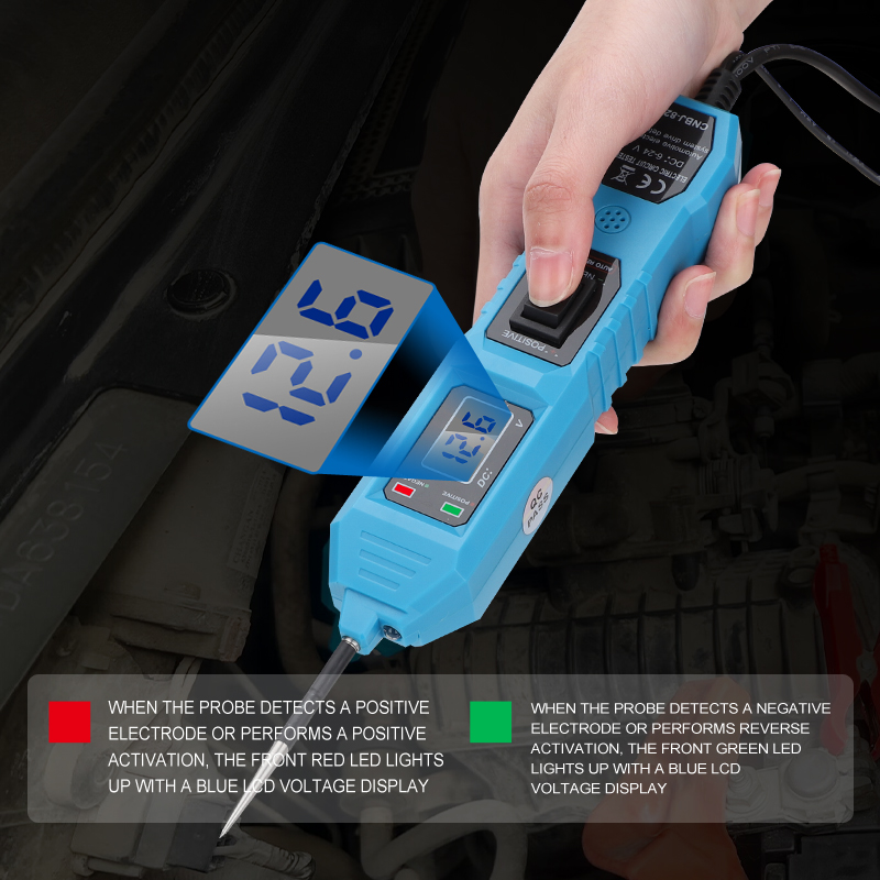Probador de circuito eléctrico automotriz, probador de sistema eléctrico de coche, probador de circuito de automóvil con interruptor de alimentación, diagnóstico de vehículo