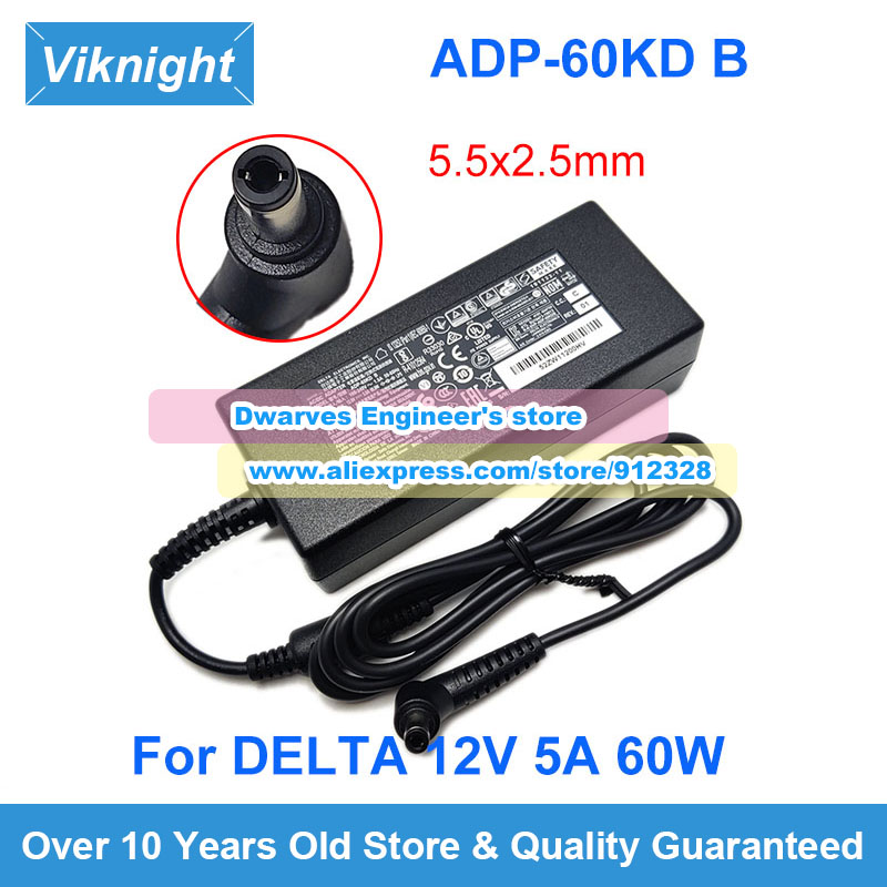 Genuine DELTA 12V 5A 60W Ac Adapter EADP-60BB A EADP-60MB ADP-60KD B For CISCO 800 J- SRX210 MAGIC VISION M9702 QNAP TS-219P