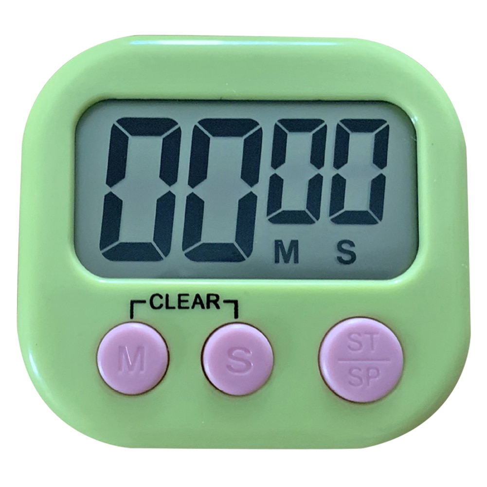 1PC Digital Kitchen Timer Magnetic Backing Stand Countdown Alarm Mini LCD Big Digits Loud Alarm For Cooking Baking Sports Games: green
