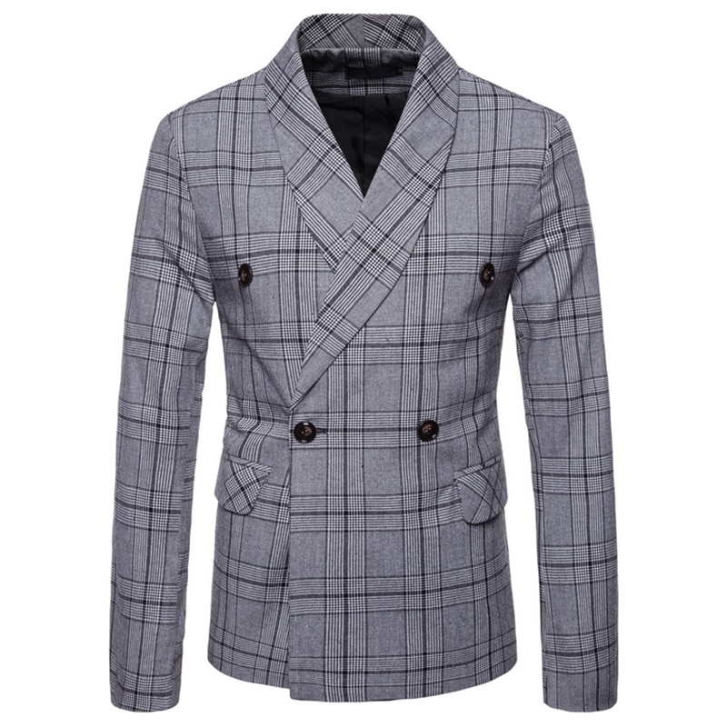 Veste Double boutonnage pour homme, coupe cintrée, style Business décontracté, costume,
