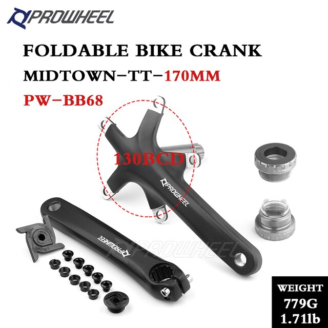 PROWHEEL OUNCE-TT Road Bicycle Crankset 110BCD 170mm 172.5mm Crank with BB Bottom Bracket Aluminum Alloy Cranks: MIDTOWN 170mm And BB