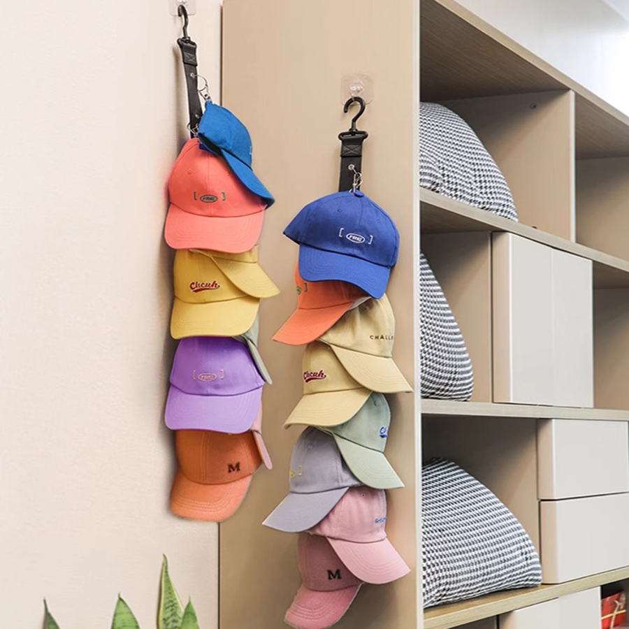Hat Hooks Hanging with Hook with Metal Clips Hat Collections Caps Rack Hat Golf Caps Baseball Caps Home Organization Door Hooks