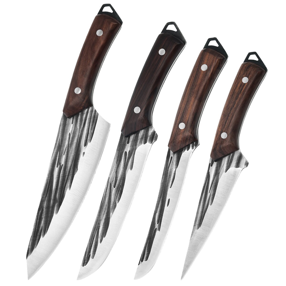 Forged Boning Knife Set Handmade Chef Knife Kitchen Knife Slaughtering Knife Wooden Handle Knife Cooking Tools: Kitchen Knife ABCD