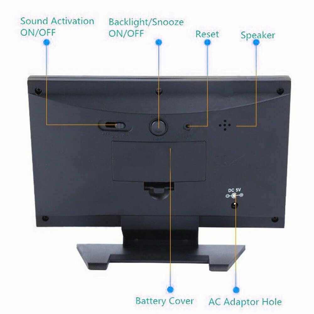 Grote Kleur Screen LCD Digitale Alarm Tafel Klok Desktop Weersverwachting Snooze Temperatuur Vochtigheid Backlight Wekker