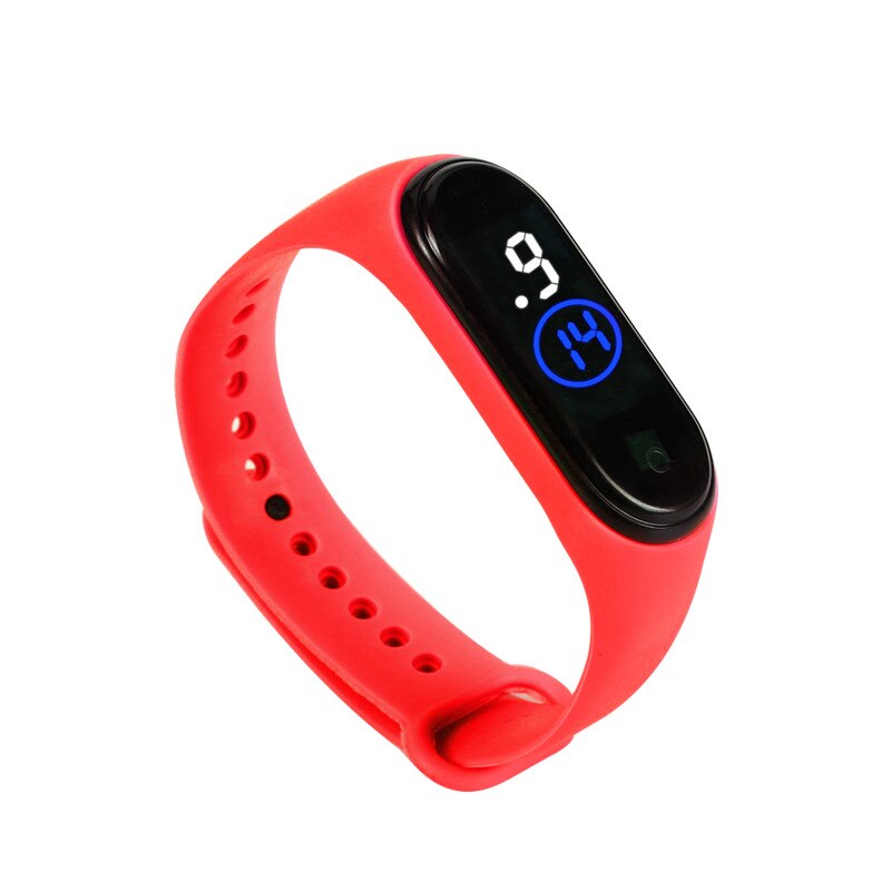 Hvidt blåt lys led sportsure børn gummirem digital børne ur til piger drenge girt relogio masculino herre relojes: Rød