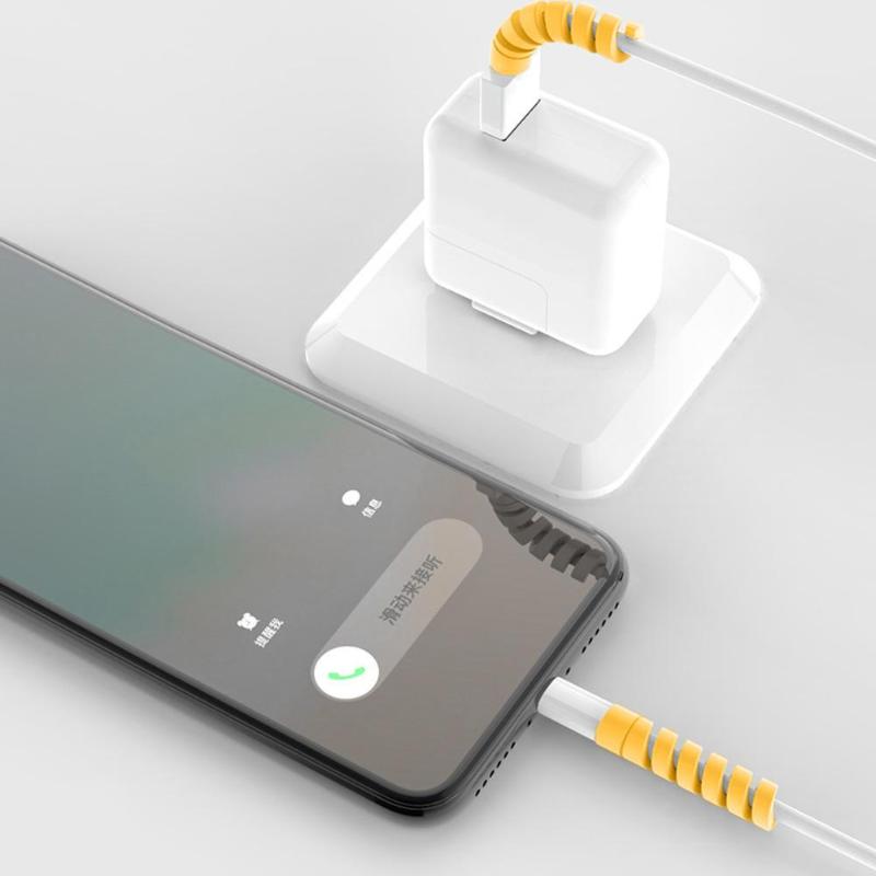 Spiraal Kabel Protector Voor Apple Iphone Usb-oplaadkabel Draad Beschermen Schattig Beschermhoes Voor Telefoons Koord