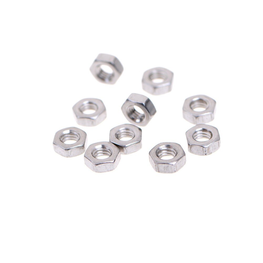 ZLinKJ 10 stks/set DIN 934 M3-M8 304 Roestvrij Staal Hex Moer Hexagon Noten Metrische Draad Set