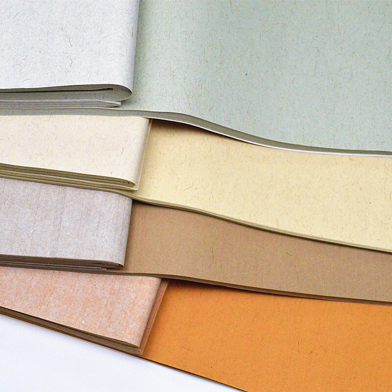 Half-Ripe Xuan Paper Long Fiber Batik Rice Paper Seal Script Brush Calligraphy Painting Practice Retro Long Fiber Hemp Paper