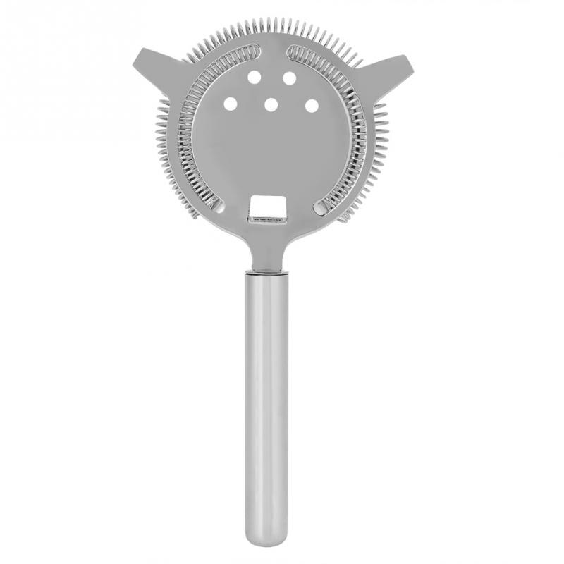 Filtro de acero inoxidable para cócteles, agitar bebidas, hielo, filtro mezclado para Bar Club Party: Plata