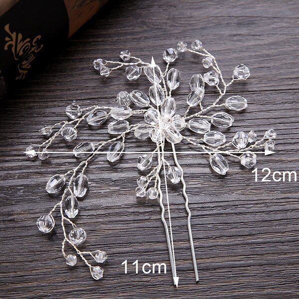 Wedding Crystal Pearl Hair pins For Silver Color Bridal Hair Accessories Women Hair Clips Many Wedding Hair Jewelry: UZ034