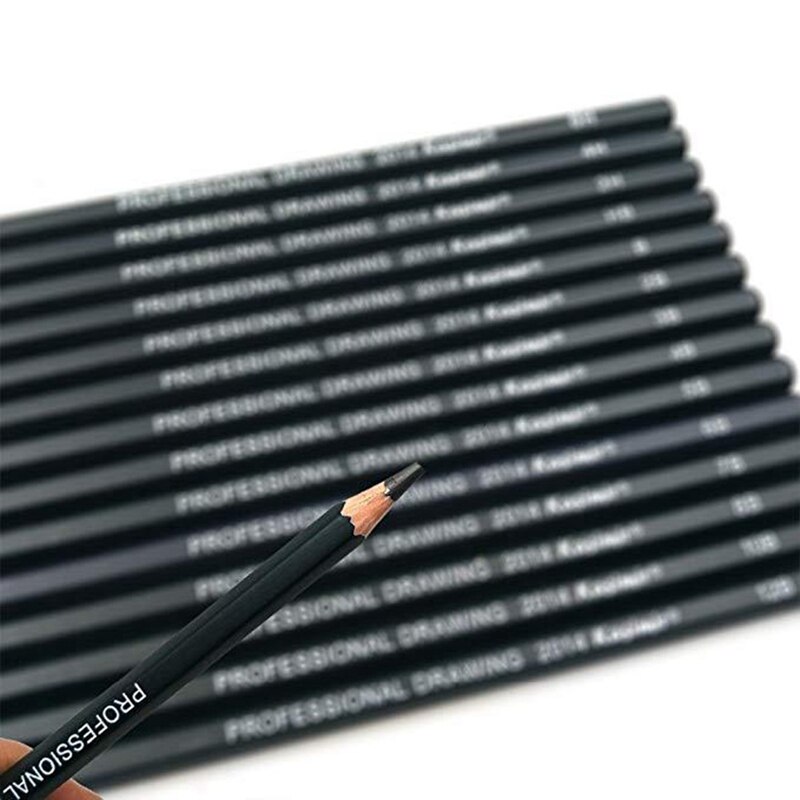 14 Pcs/set Sketch Drawing Pencil Set Dainting Pencils Charcoal Stationery Supplies For Art Students Painting Lovers
