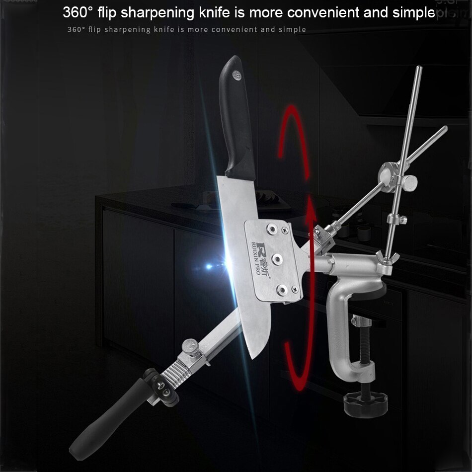 RUIXIN pro coltello rotante a 360 gradi affilacoltelli multifunzione ad angolo fisso impostato di pietra per affilare i diamanti