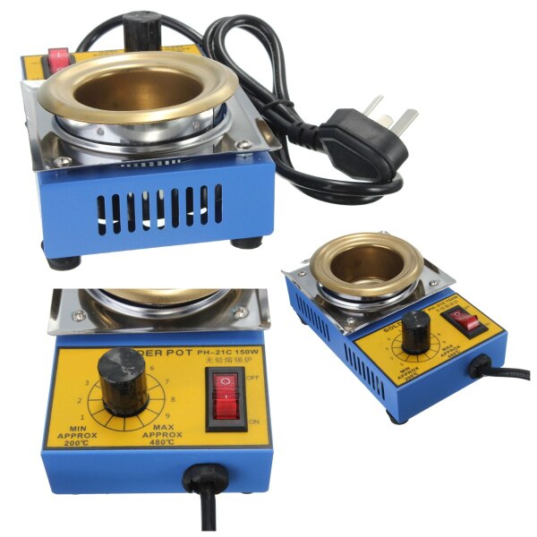 220V 150W 50mm Soldering Desoldering Stainless Steel Plate Solder Pot Desoldering Bath 200-480°C Electric Soldering Irons