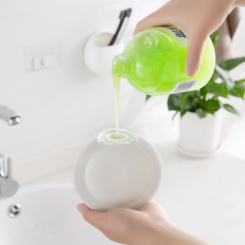 Petit distributeur de savon liquide mural de 350ml, lotion sans poinçon, liquide de lavage, shampoing, bouteille d'eau