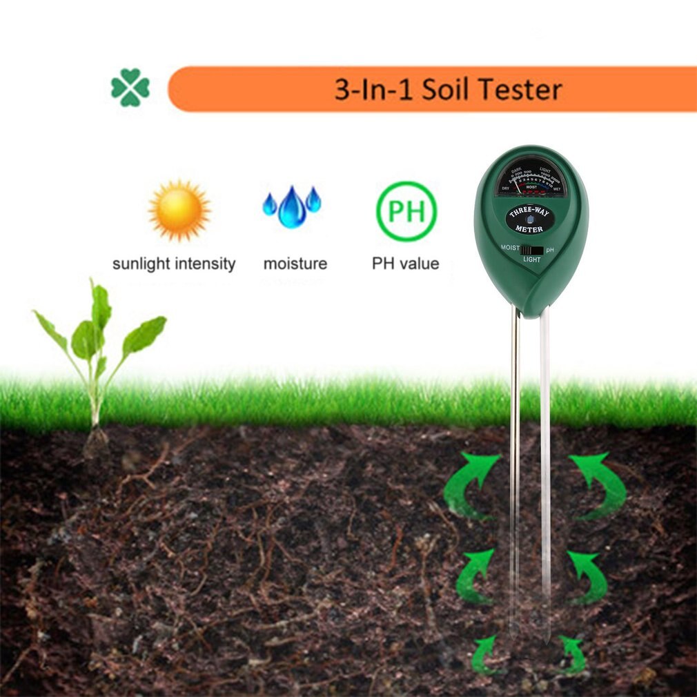 Bodemtester puntweergave 3 in 1 ph meter vocht vochtigheid zonlicht tester monitor voor landbouw planten bloemen