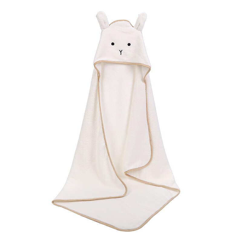 Serviette de bain en velours pour bébé, Poncho toala, 90x90cm, à capuche molletonnée, couverture pour -né, Spa: Beige