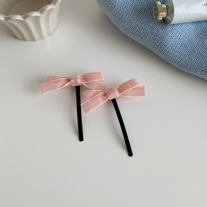 Paquete de 2 pinzas para el pelo con lazo de terciopelo negro para niña, diademas para niña, pasadores, bandas elásticas para el cabello para mujer: Plata